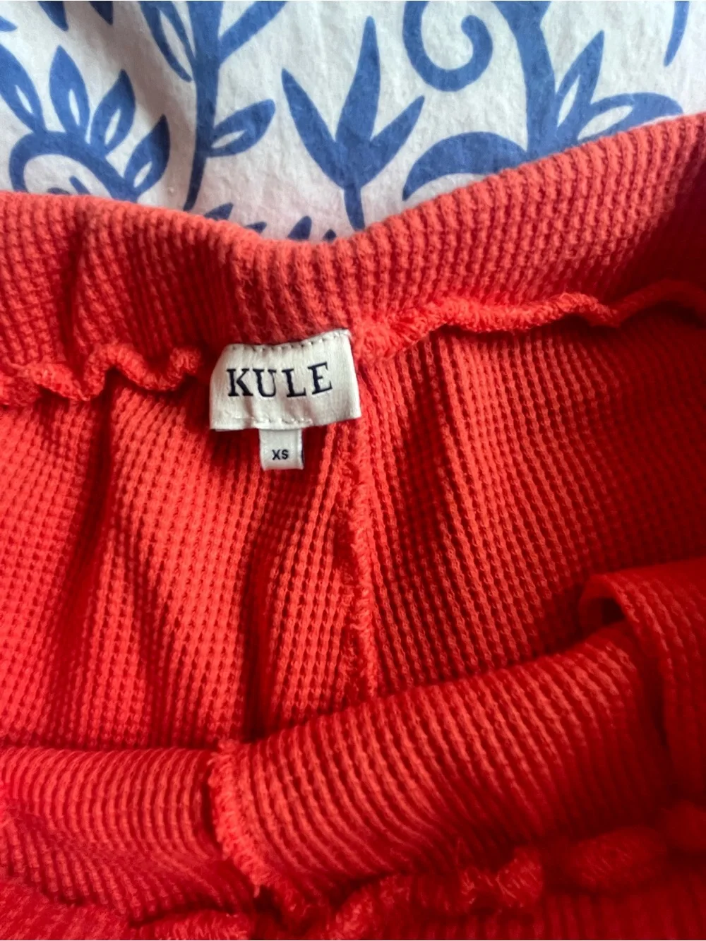 KUL Women's Orange Waffle Knit Knit Shorts - XS